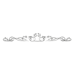 Swirling hand drawn floral divider PNG Design