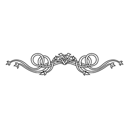 Ornamento de linhas florais onduladas Desenho PNG