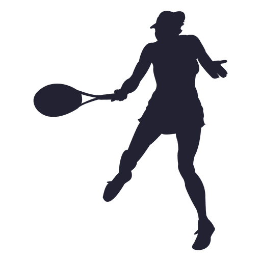 Tennis player girl silhouette