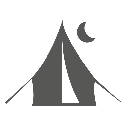 Tent under moon icon