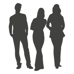 Silueta de grupo de tres personas Diseño PNG