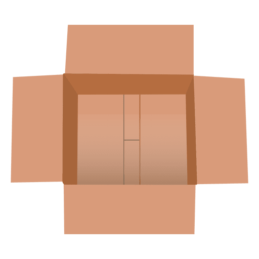 Vista superior do pacote de papelão Desenho PNG