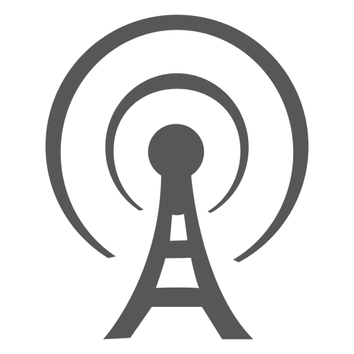 Flache Ikone des Antennenturms PNG-Design