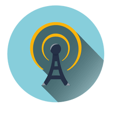 Ícone do círculo de radiação da torre Desenho PNG