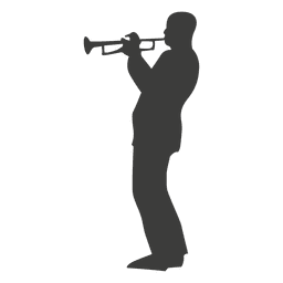Silhueta de músico de trompete Desenho PNG