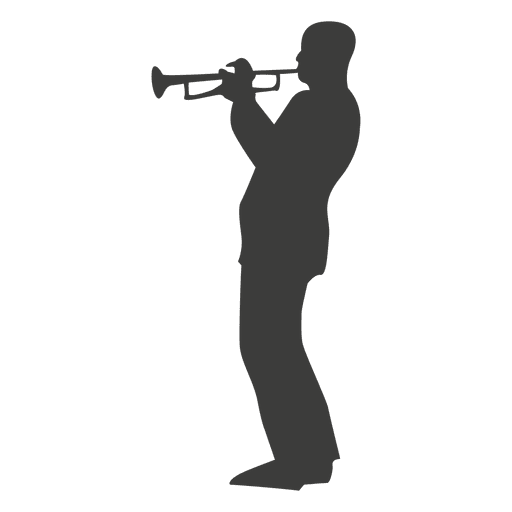 Silueta de músico de trompeta