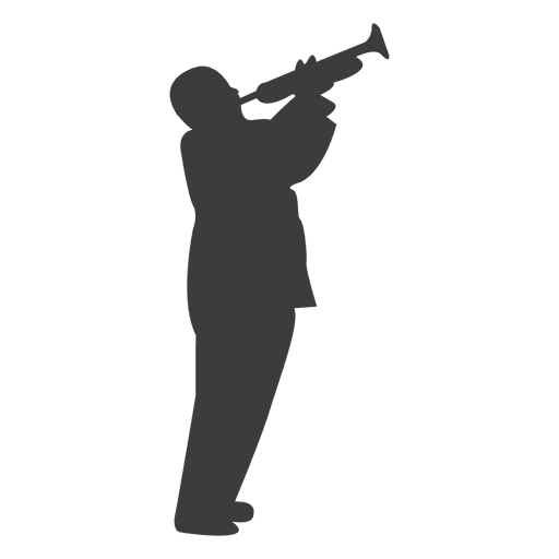 silhueta de trompetista Desenho PNG