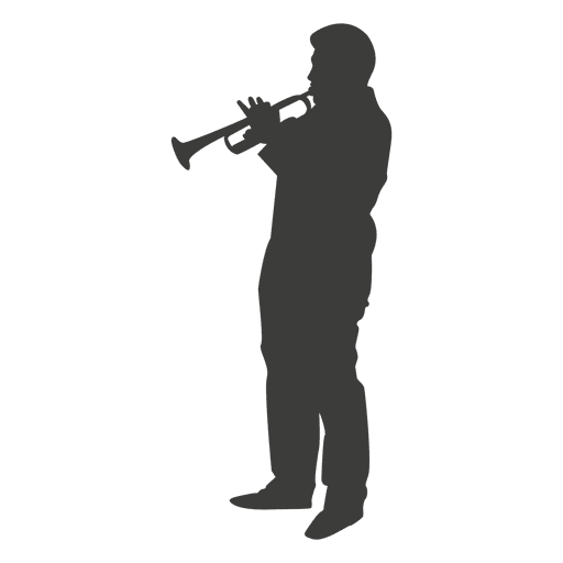 Silueta de jugador de trompeta 2 Diseño PNG