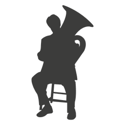 Silhueta de jogador de tuba Desenho PNG