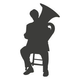 Tuba player silhouette PNG Design Transparent PNG