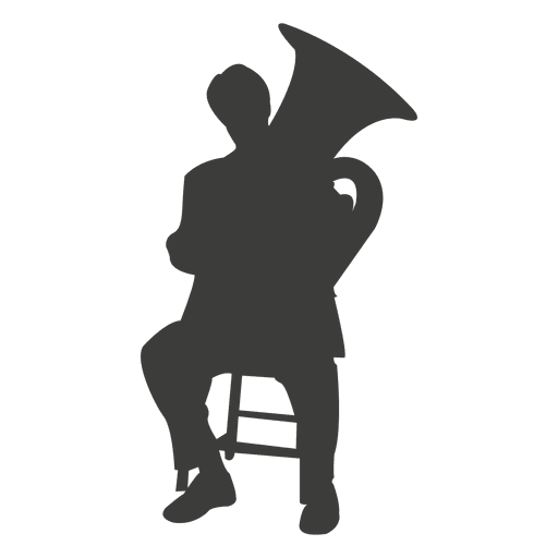 Tuba player silhouette PNG Design