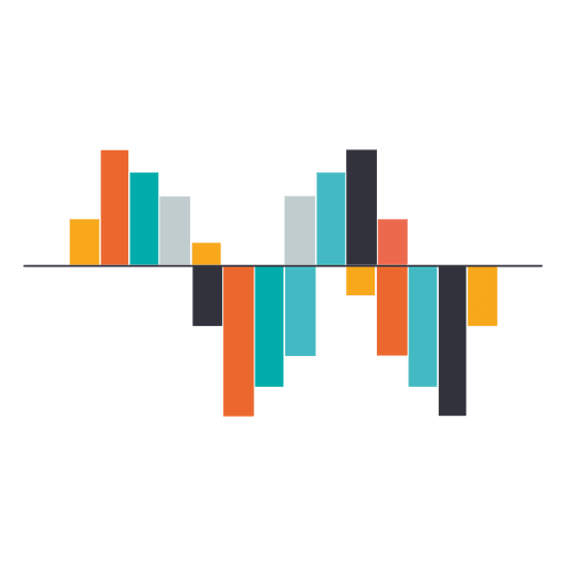 Two sided colorful bar plot PNG Design