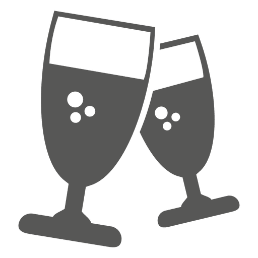 Two wine glasses icon PNG Design