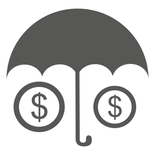 Regenschirm-Dollarzeichen darunter PNG-Design