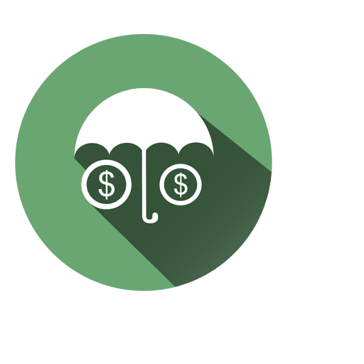 Umbrella dollars circle icon PNG Design