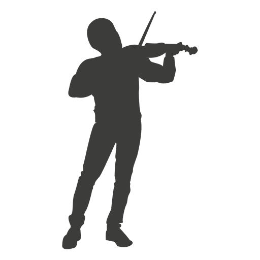 Silhueta de músico violinista 2 Desenho PNG