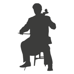 Silueta de violinista Diseño PNG