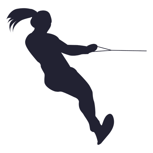 Water ski girl silhouette
