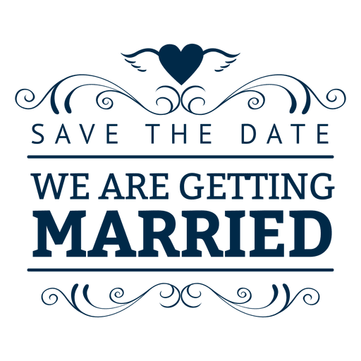 We are getting married label PNG Design