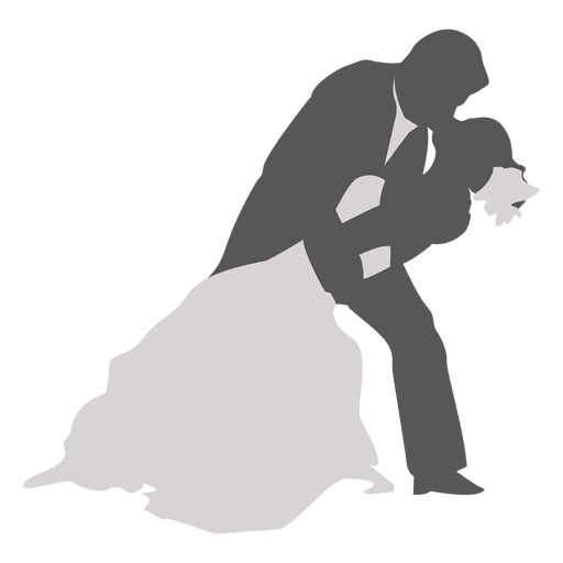 Wedding couple dancing silhouette 2 PNG Design