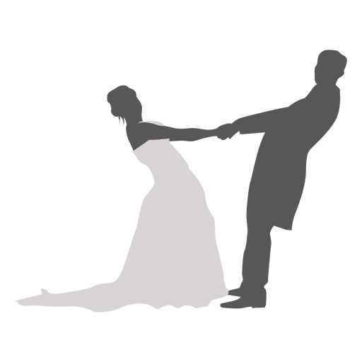Hochzeitspaar tanzende Silhouette 4 PNG-Design