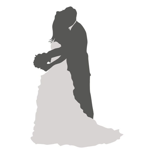 Wedding couple hugging silhouette 3