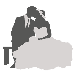 Casal de noivos beijando silhueta 2 Desenho PNG