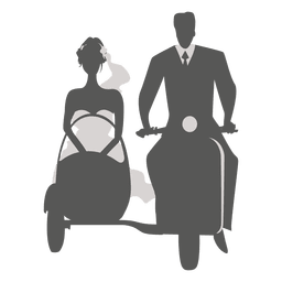 Pareja de novios en sidecar Diseño PNG