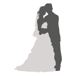 Casal de noivos silhueta romancing Desenho PNG