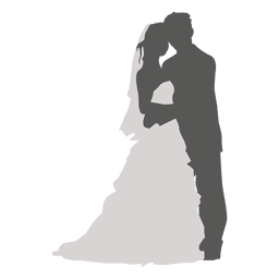 Wedding couple silhouette romancing
