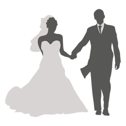 Gehendes Schattenbild 4 der Hochzeitspaare PNG-Design