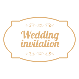 Emblema de convite de casamento 3 Desenho PNG