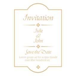 Insignia de invitación de boda 4 Diseño PNG