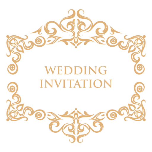 Etiqueta de convite de casamento 2 Desenho PNG
