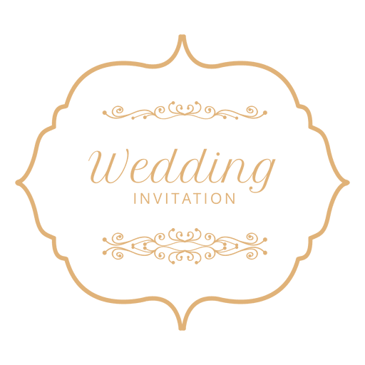 Wedding invitation label 3 PNG Design
