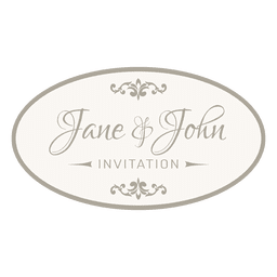 Insignia redonda de invitación de boda 6 Diseño PNG