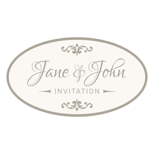 Wedding invitation round badge 6