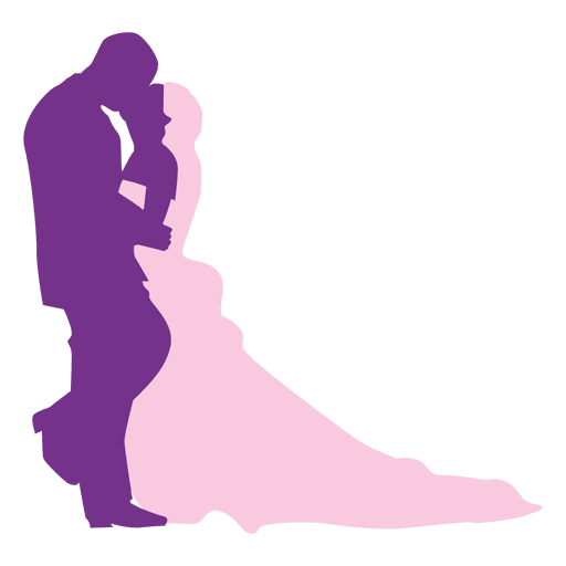 Wedding kiss silhouette
