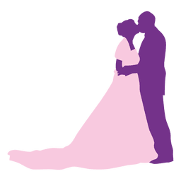 Wedding kiss silhouette 2 PNG Design