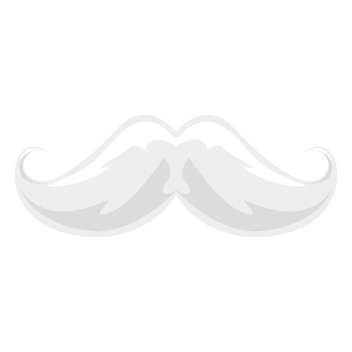 Wei?er Hipster Schnurrbart 3 PNG-Design