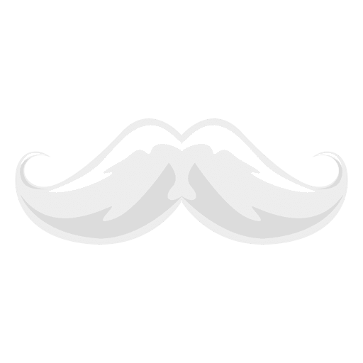 White hipster mustache 3 PNG Design