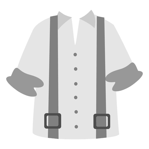 Camisa masculina suspensória branca Desenho PNG