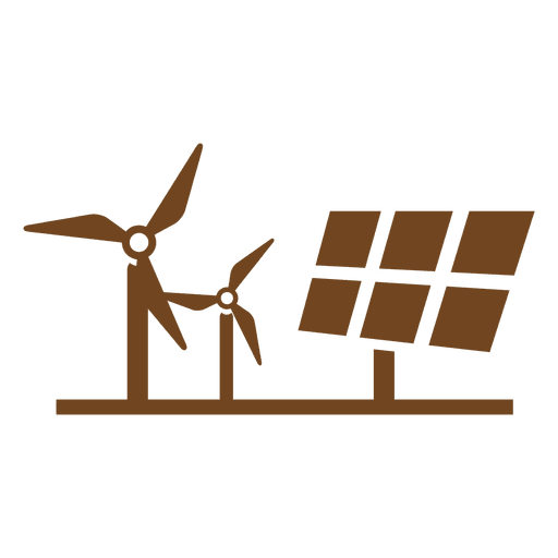 Windmills solar panel PNG Design