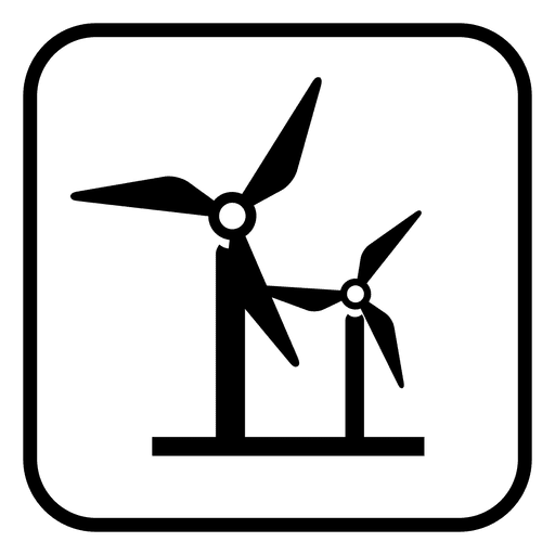 Quadratisches Symbol der Windmühlen PNG-Design