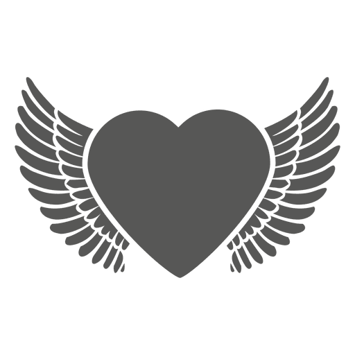 Winged heart icon PNG Design