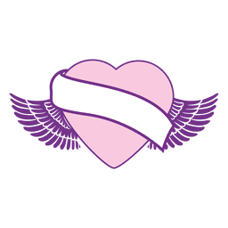 Cinta corazón alado Diseño PNG