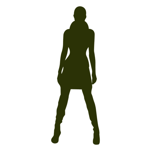 Winter fashion girl silhouette PNG Design