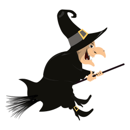 Witch on broom 3 PNG Design
