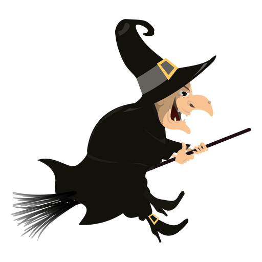 Witch on broom 3 - Transparent PNG & SVG vector file