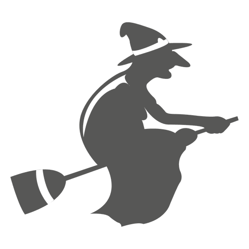 Witch on broom icon